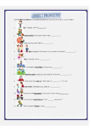 English Worksheet: OBJECT PRONOUNS