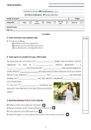 English Worksheet: test 9th grade volunteering - test A