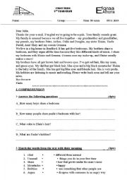 English Worksheet: MY FAMILY