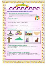 English Worksheet: Easter holidays group session 8th form