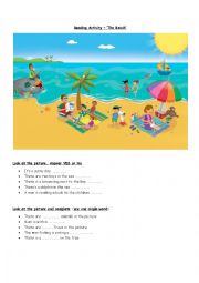 English Worksheet: Reading Activity  The Beach
