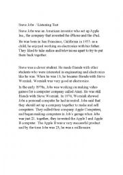English Worksheet: Steve Jobs 