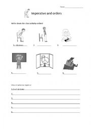English Worksheet: Imperative and Orders in the Classroom