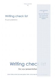 English Worksheet: Writing check list