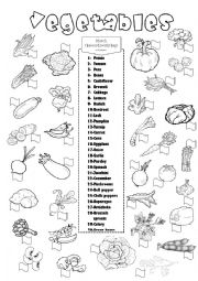 English Worksheet: Vegetables