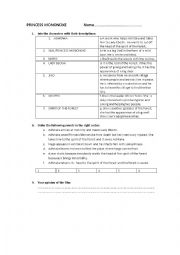 English Worksheet: PRINCESS MONONOKE