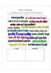 English Worksheet: environment