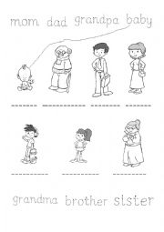 English Worksheet: Basic family members