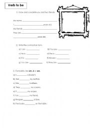 English Worksheet: Verb to be