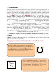 English Worksheet: If clause ( fill in the blank and rewriting exercises) - Superstititons
