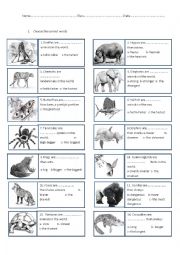 English Worksheet: Comparatives and superlatives. Animals