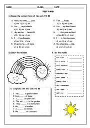 English Worksheet: third class test paper