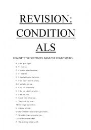 Conditional 1, 2& 3 Revision