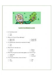 English Worksheet: St. Patricks Quiz