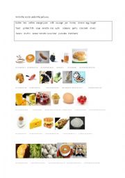 English Worksheet: food