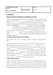 English Worksheet: ordinary test n2 for 4th level 