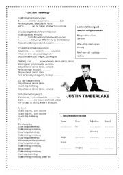 English Worksheet: Song: Cant stop the feeling