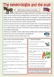 English Worksheet: The Meteorologist and the Mule