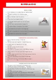 English Worksheet: REPHRASING EXERCISES