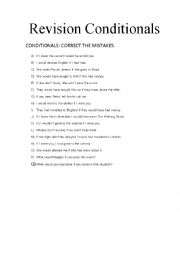 English Worksheet: CONDITIONALS (1,2,3) 