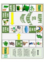 English Worksheet: St. Patricks Board Game