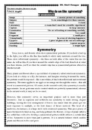 English Worksheet: symmetry