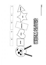 English Worksheet: Shapes Worm