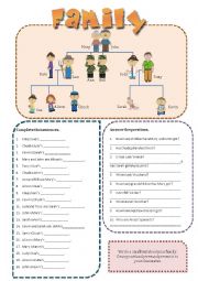 English Worksheet: Family