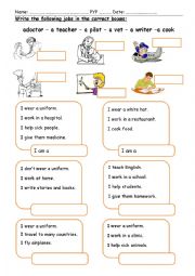 English Worksheet: Jobs (1) 