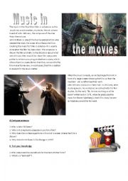 English Worksheet: Music in the movies