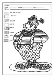 English Worksheet: Painting the clown