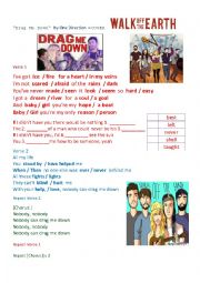 English Worksheet: SONG Drag Me Down by Walk Off The Earth (cover of One Direction song)