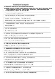 English Worksheet: Reporting Verbs Practice