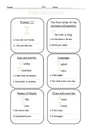 English Worksheet: capitalization