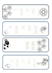 English Worksheet: SPRING BOOKMARK