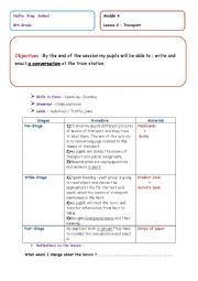 English Worksheet: lesson 2 : Transport