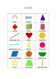 English Worksheet: Shapes