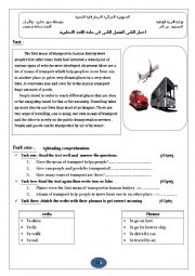 English Worksheet:  means of transport 