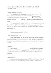 English Worksheet: Arrow Episode 1 - Series Pilot