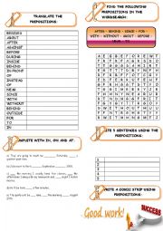 English Worksheet: PREPOSITIONS 