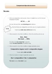 English Worksheet: Comparisons-special structures