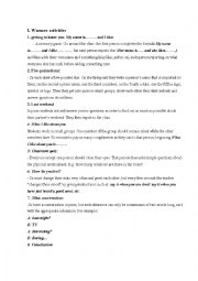 English Worksheet: Games and Activities in English classes