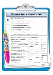 English Worksheet: Comparatives and superlatives
