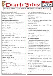 English Worksheet: Dumb Brits! 