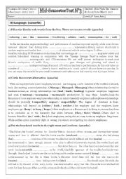 English Worksheet: Mid-Semester Test N3 (4TH form)