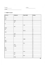 English Worksheet: irregular verbs