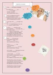 English Worksheet: Diamonds Rihana- Song activity