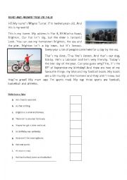 English Worksheet: Reading 