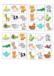 English Worksheet: Animals Bingo