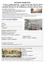 English Worksheet: Webquest The Great Exhibition, London, 1851 + Key